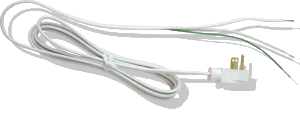White SPT-2 Cord With Right Angle Plug
